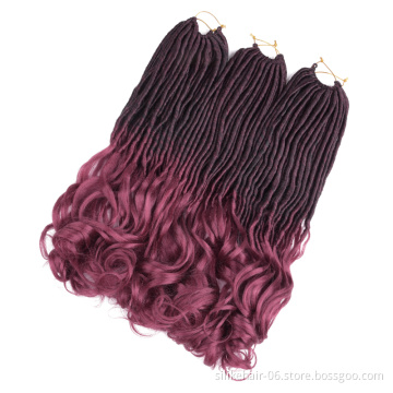22 Inch Goddess Faux Locs Crochet HairStraight Goddess Locs with Curly Ends for Black Women Synthetic Crochet Hair Braiding